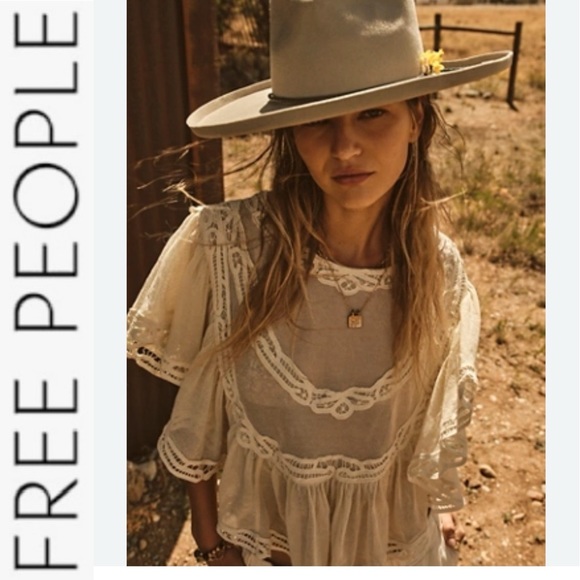 Free People Tops - NWOT Free People I’m Pretty, Okay Lace Embroidered Top s
